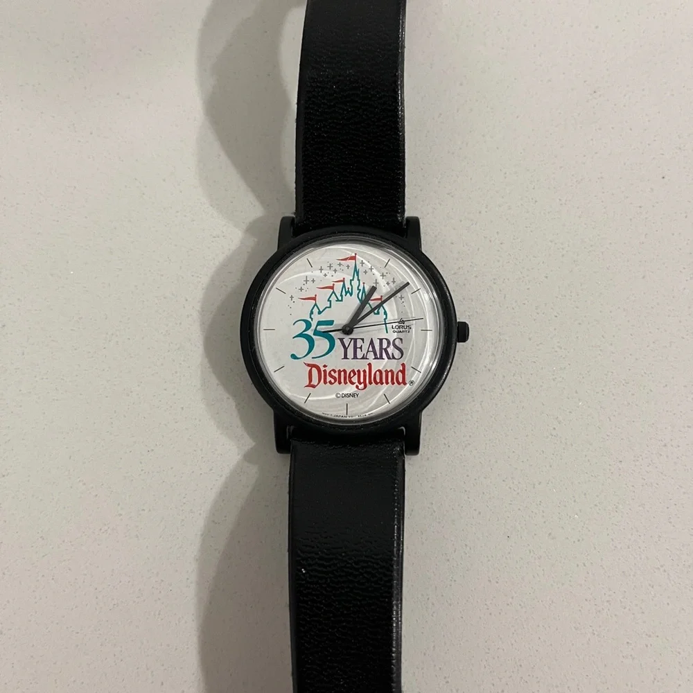 Vintage Disneyland 35th anniversary celebration watch black plastic